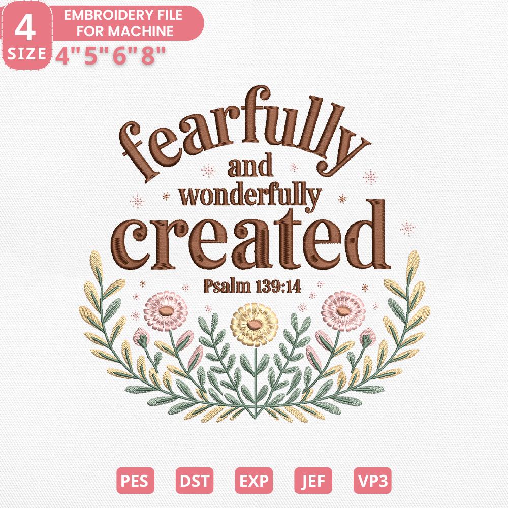 Christian Embroidery Design PES DST EXP - Bible Verse Floral - ThredViora