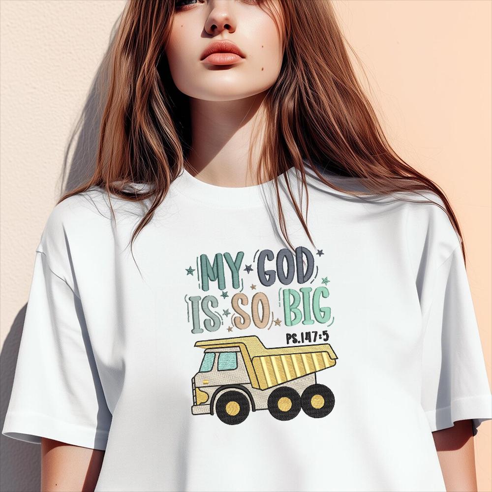 My God Is So Big Embroidery Pattern PES DST JEF - ThredViora