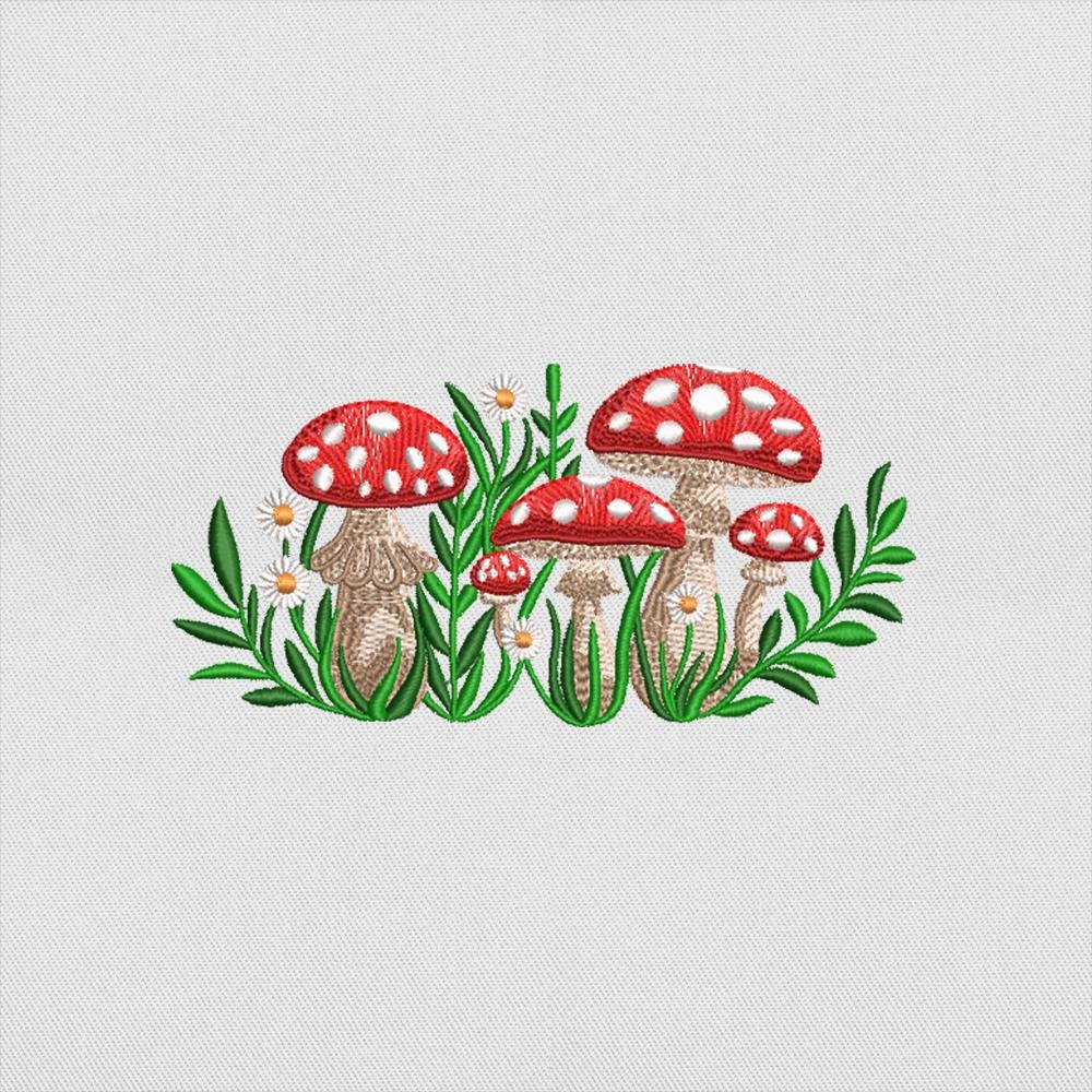 Mushroom Forest Embroidery Design PES DST JEF