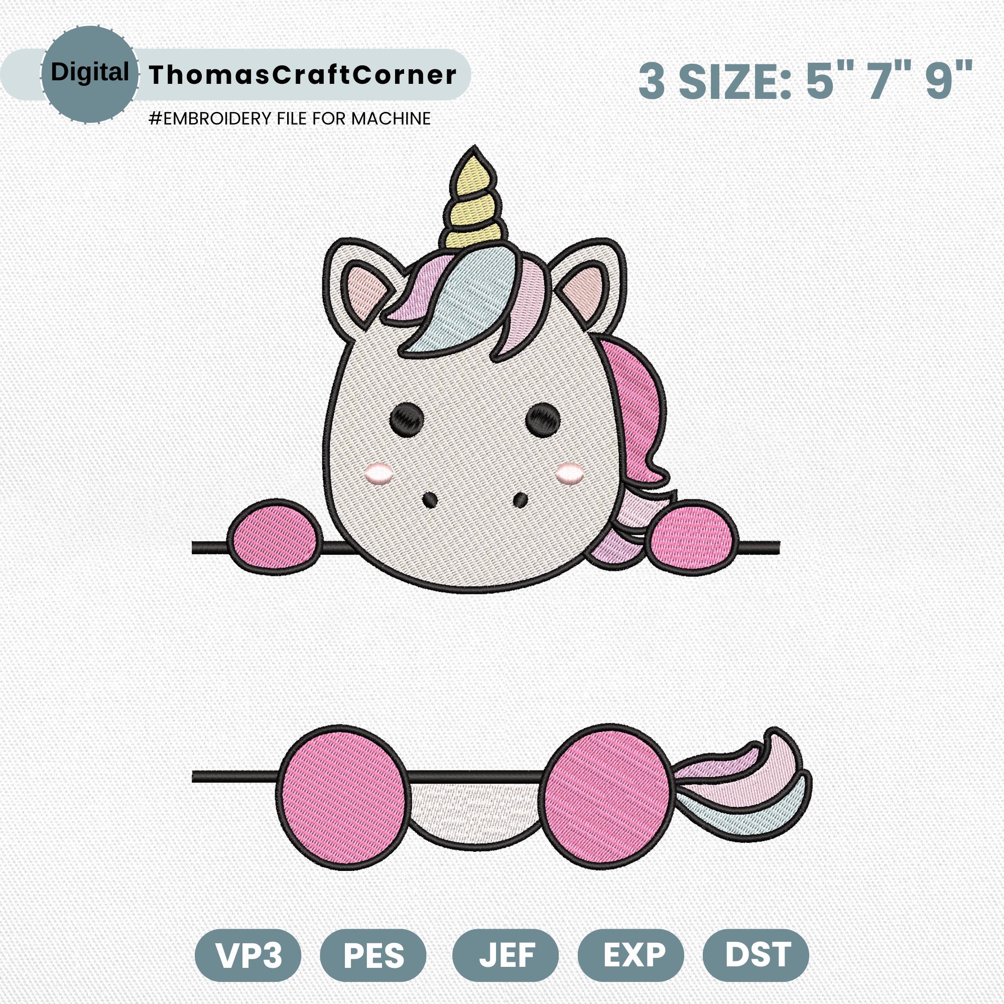 Horned Horse Embroidery Design Safari Animal