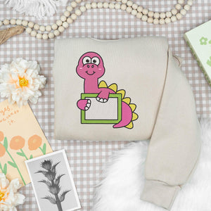 Pink Dinosaur Embroidery Design Name Frame Safari Animal