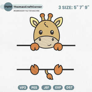 Turtleneck Embroidery Design Name Frame Student Label Safari