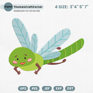 Dragonfly Embroidery Design Insects Machine File Spring Baby