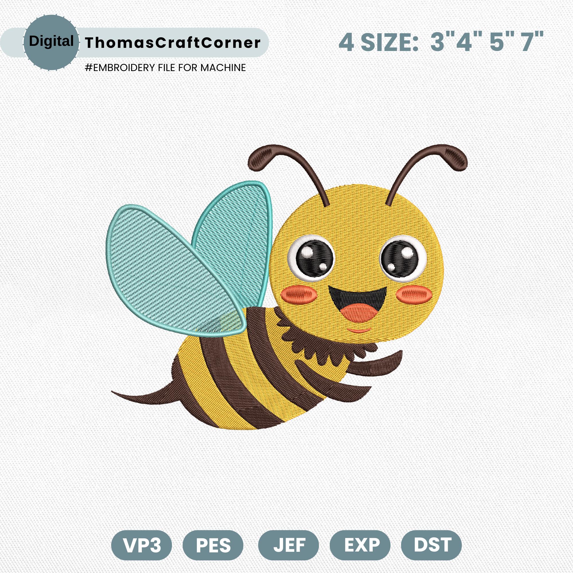 Bee Embroidery Design Insects Machine Farm Animal