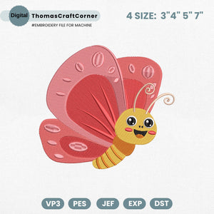 Butterfly Embroidery Design Insects Machine Farm Animal Kid