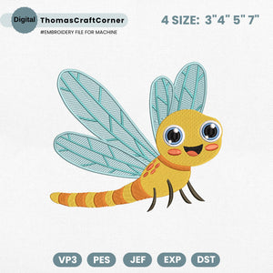 Dragonfly Embroidery Design Insects Machine Farm Animal