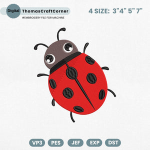 Ladybug Embroidery Design Insects Machine Kid