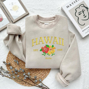 Hawaii Aloha Embroidery Design Flower Digital File
