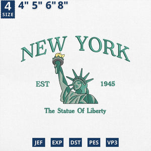 New York City Embroidery Design Liberty Machine File Digital