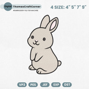 Rabbit Embroidery Design Farm Animal Zoo Forest Kid