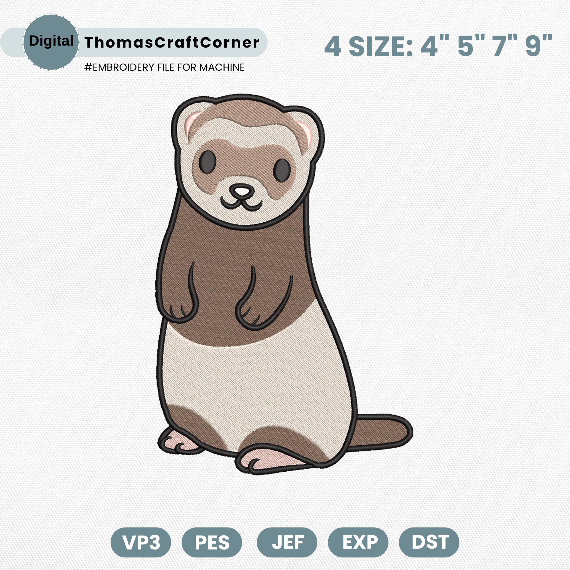 Weasel Embroidery Design Safari Zoo Forest Kid