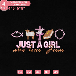 Jesus Lover Embroidery Design PES DST JEF EXP 4 Sizes - ThredViora