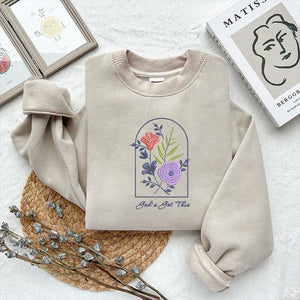 God's Got This Floral Embroidery Pattern PES DST JEF EXP - ThredViora