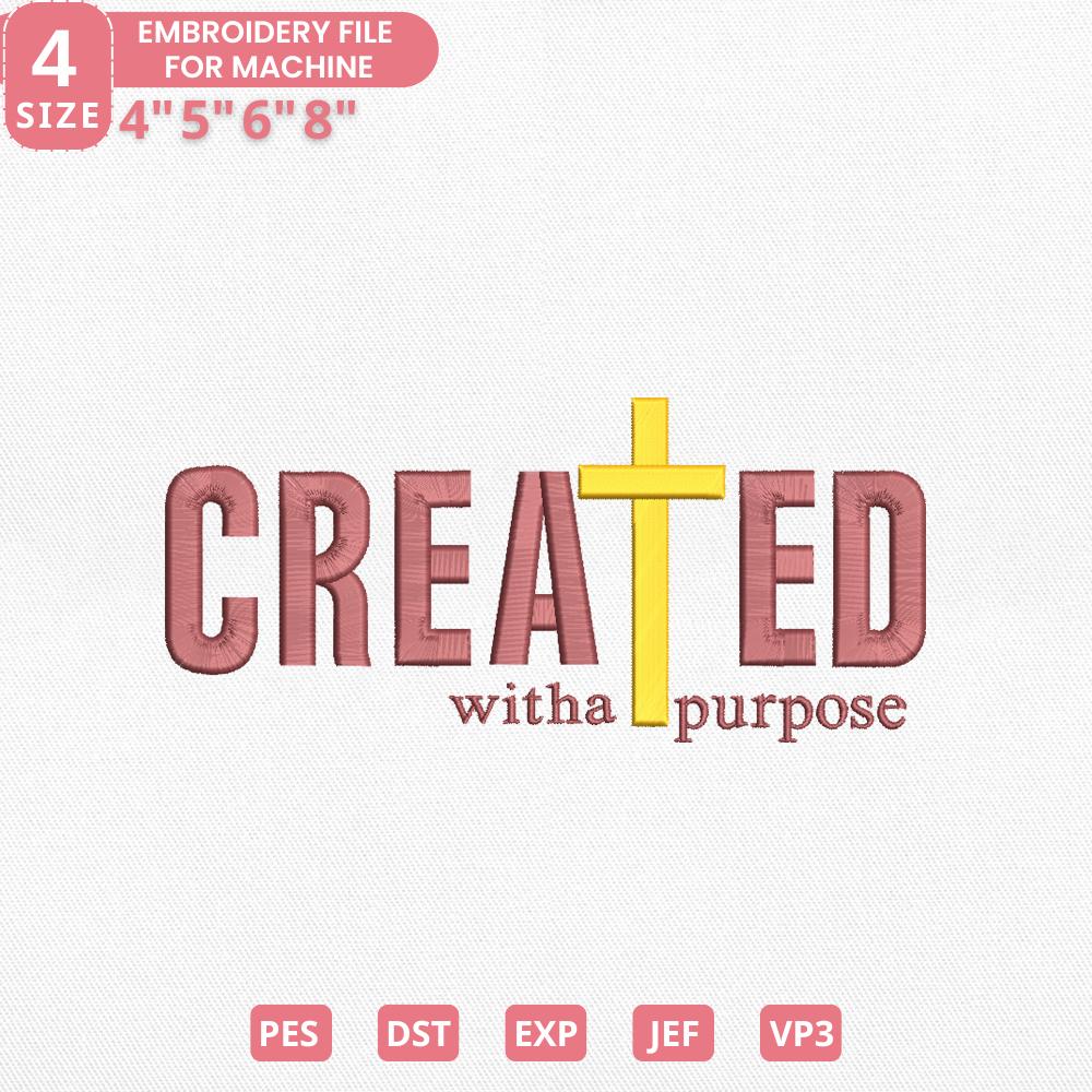 Faith Cross Embroidery Design - PES DST JEF EXP VP3 Files - ThredViora