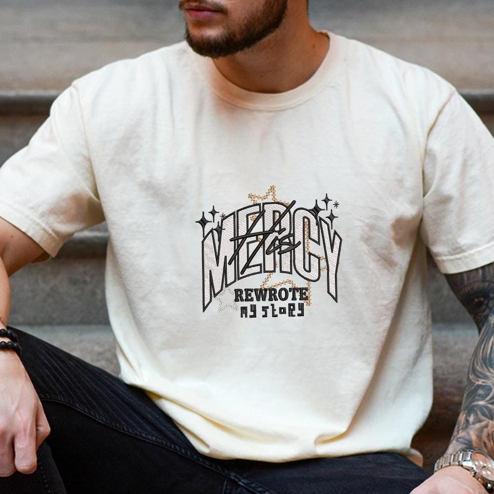 Christian Embroidery Design - Mercy Rewrote My Story PES DST JEF - ThredViora