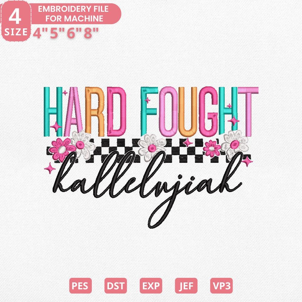 Hallelujah Embroidery Design - Christian Pattern PES DST JEF - ThredViora