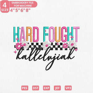 Hallelujah Embroidery Design - Christian Pattern PES DST JEF - ThredViora