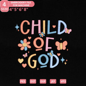 Child of God Embroidery Pattern PES DST JEF Instant Download - ThredViora