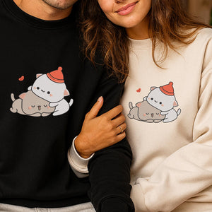 Kawaii Cat Couple Embroidery Design Pattern