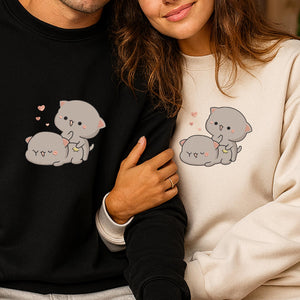 Kawaii Cat Couple Embroidery Design Animal Pair Machine