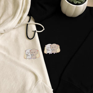 Kawaii Cat Couple Embroidery Design Pattern