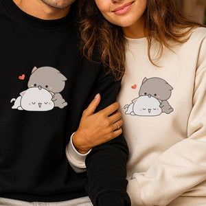 Kawaii Cat Couple Embroidery Design Machine File