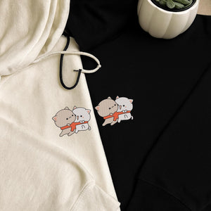 Kawaii Cat Couple Embroidery Design Machine File