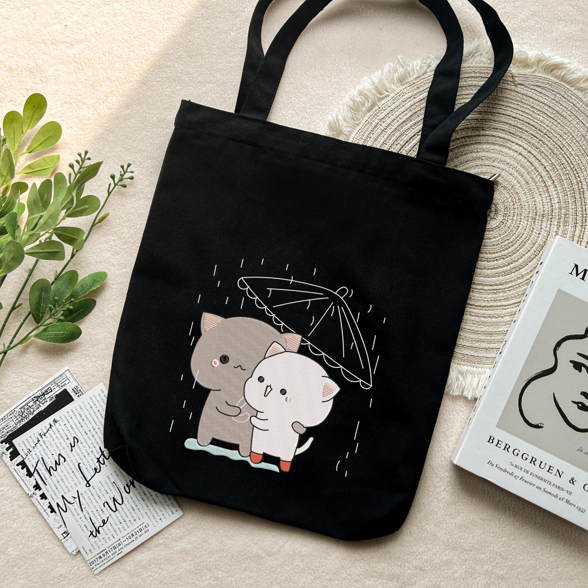 Kawaii Cat Couple Embroidery Design Machine File