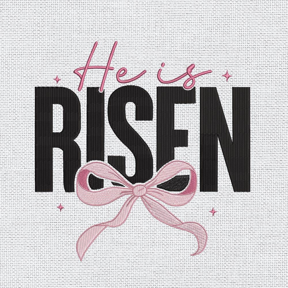 He Is Risen Easter Embroidery Design PES DST EXP JEF - ThredViora