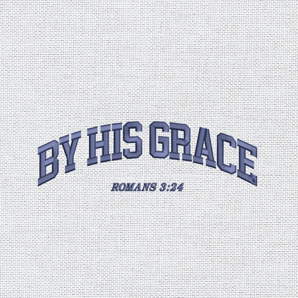 By His Grace Embroidery Pattern PES DST JEF VP3 Files - ThredViora
