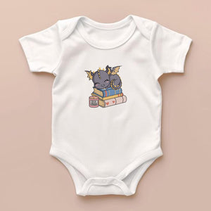 Dragon Reading Embroidery Design Fantasy Books