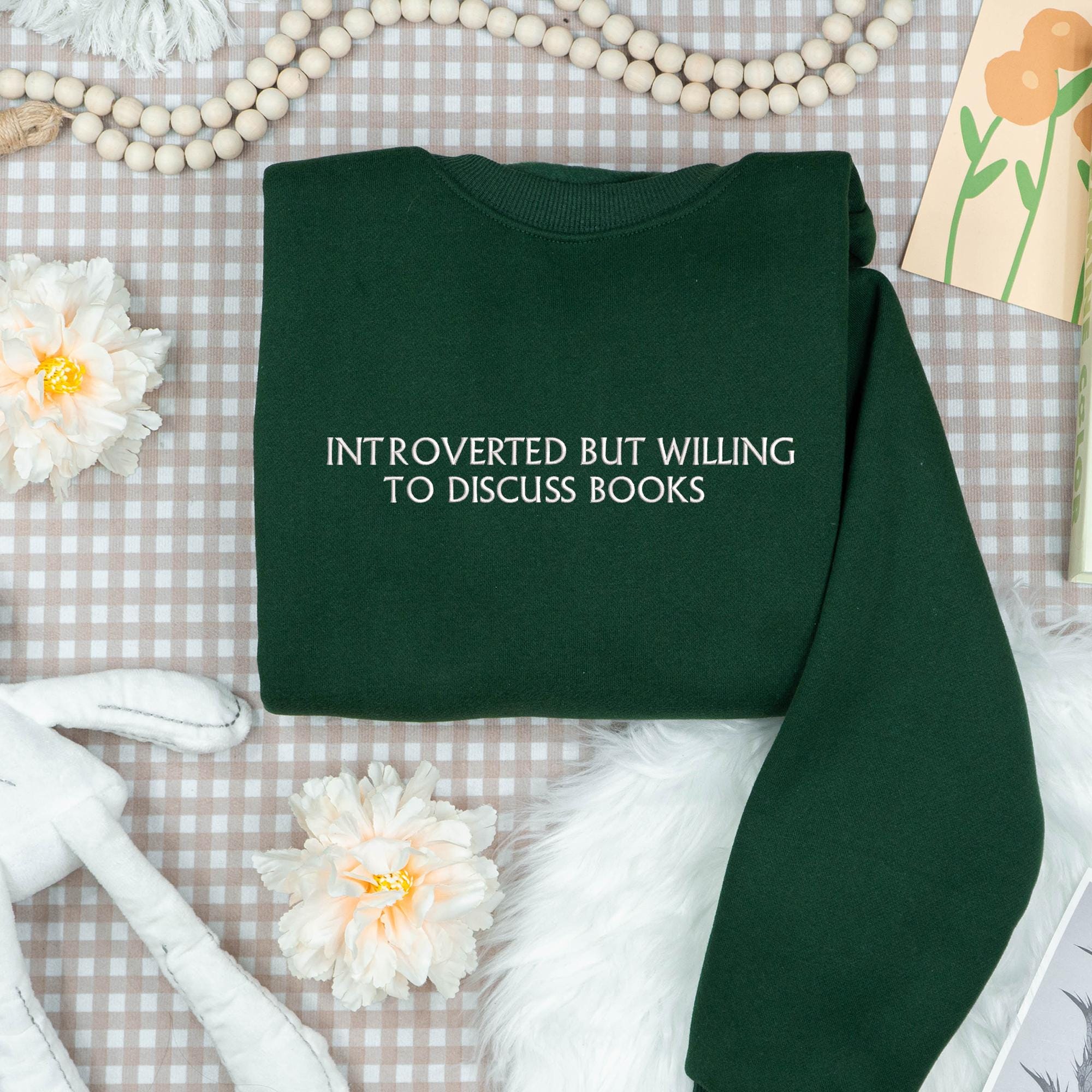 Introverted Books Embroidery Design Book Lover Quiet Readers
