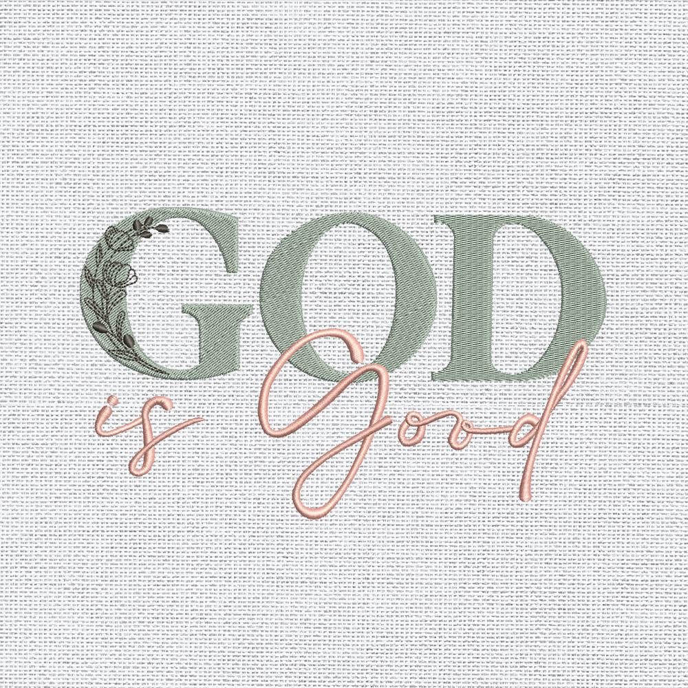 God Is Good Embroidery Pattern PES DST EXP Christian Design - ThredViora