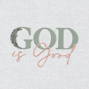God Is Good Embroidery Pattern PES DST EXP Christian Design - ThredViora