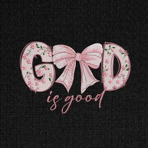God Is Good Embroidery Pattern, Christian Quote PES DST JEF - ThredViora