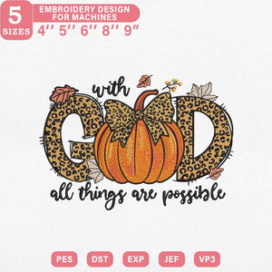 Christian Fall Quote Embroidery Design PES DST JEF Files - ThredViora