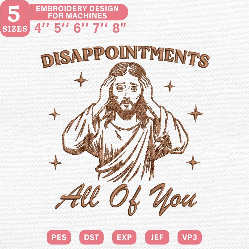 Jesus Meme Embroidery Design PES DST EXP JEF VP3 - ThredViora