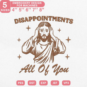 Jesus Meme Embroidery Design PES DST EXP JEF VP3 - ThredViora
