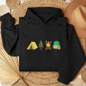 Camping Embroidery Design Hiking Outdoor Nature Campfire
