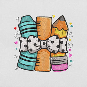 School Supplies Embroidery Design PES DST EXP