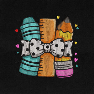 School Supplies Embroidery Design PES DST EXP