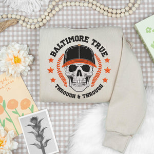 Baltimore Baseball Embroidery Design Skull Machine
