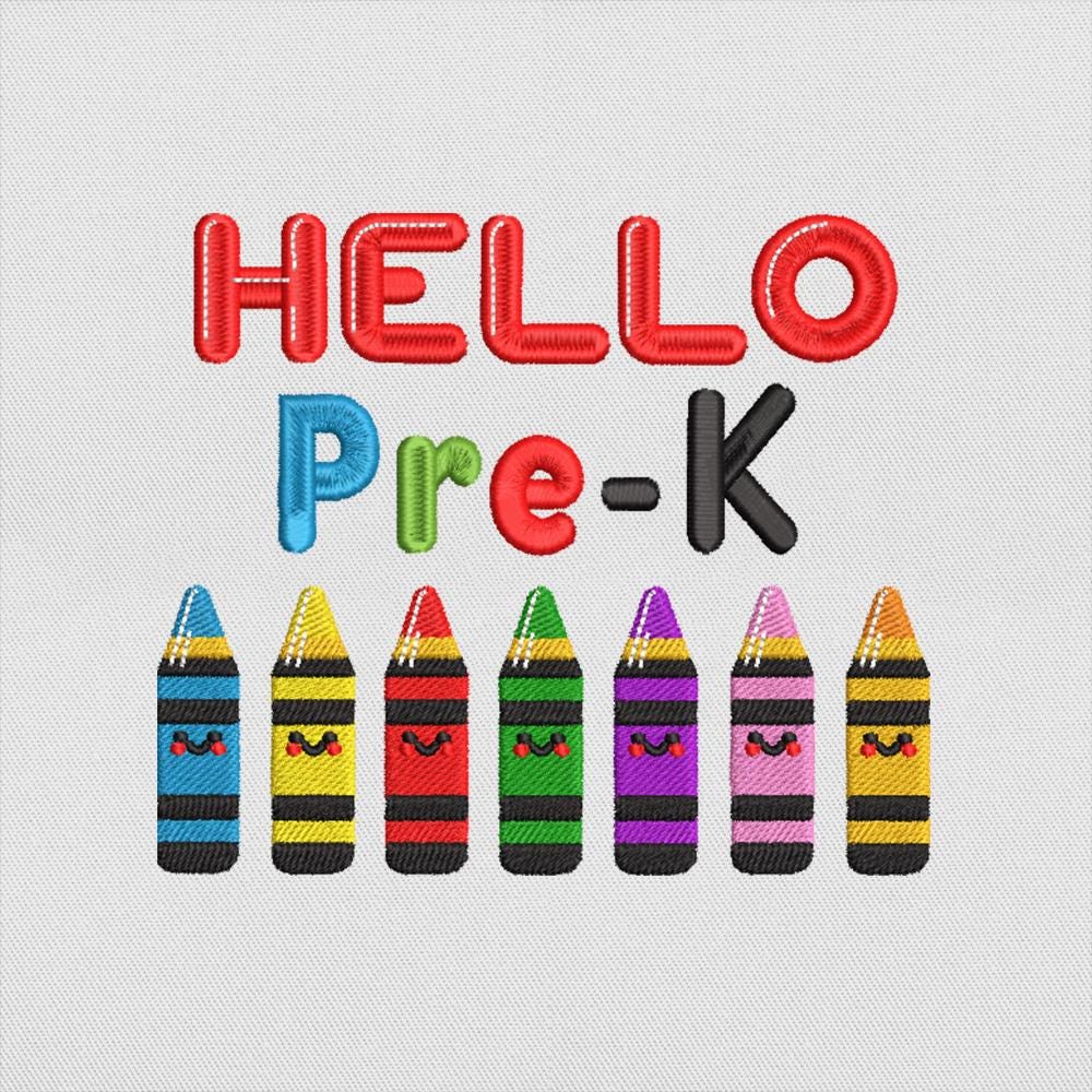 Pre-K Rainbow Embroidery Design Pattern