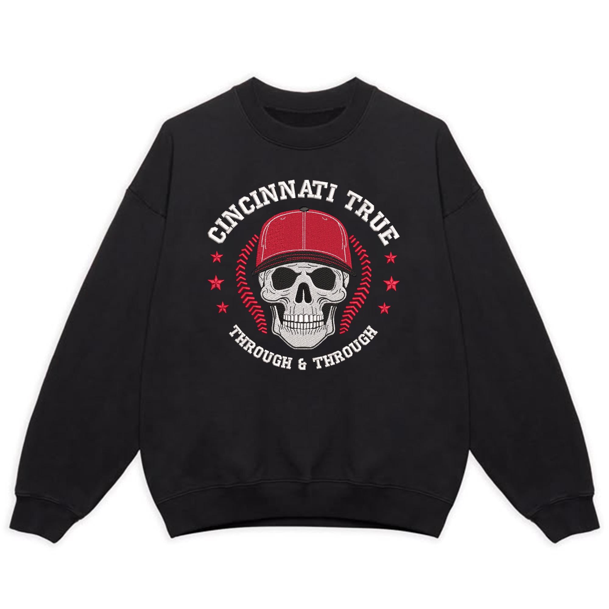 Cincinnati Baseball Embroidery Design Skull Sports