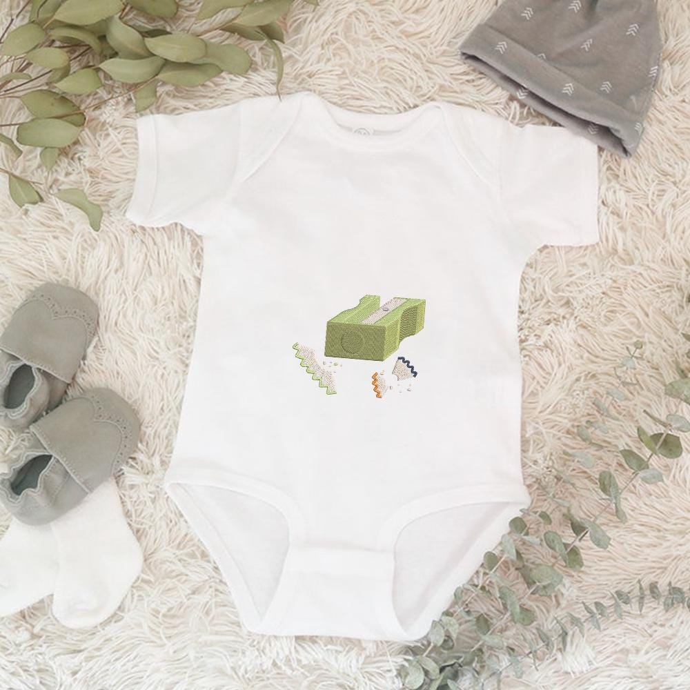 Pencil Sharpener Embroidery Design School Pattern