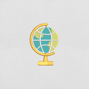 World Globe Embroidery Design Pattern PES DST JEF
