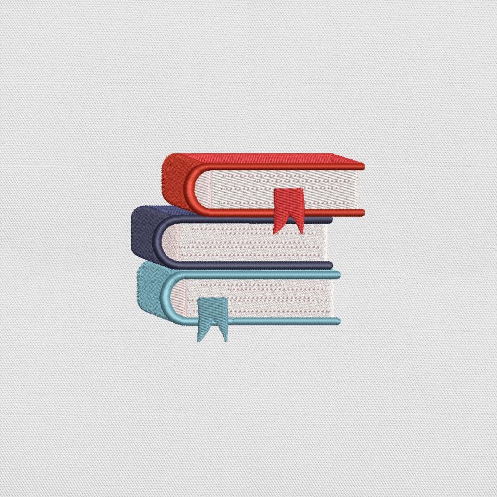 Colorful Books Embroidery Design Pattern