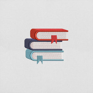 Colorful Books Embroidery Design Pattern