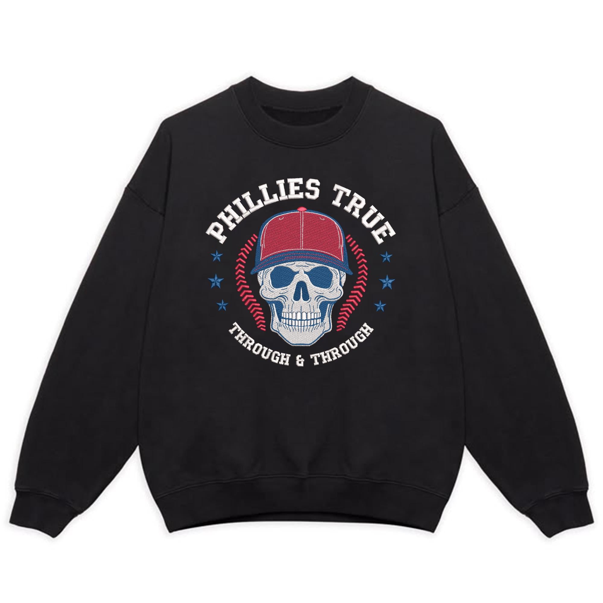 Philadelphia Baseball Embroidery Design Skull Sports Machine