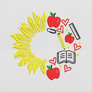 Sunflower Embroidery Design School PES DST JEF
